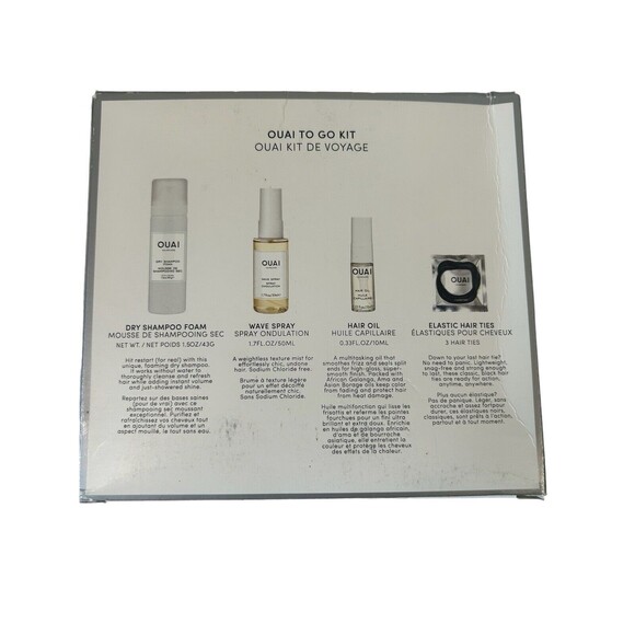 Ouai To Go Kit Travel Kit - Dry Shampoo, Wave Spray, Hair Oil, Hair Ties NIB - Picture 4 of 7